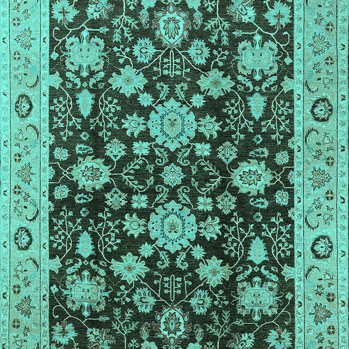 Machine Washable Oriental Turquoise Traditional Area Rugs, wshurb608turq