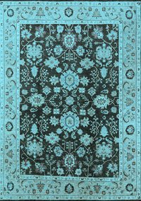 Oriental Light Blue Traditional Rug, urb608lblu