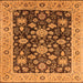 Square Machine Washable Oriental Orange Traditional Area Rugs, wshurb608org