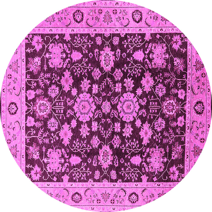 Round Oriental Pink Traditional Rug, urb608pnk
