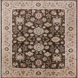 Square Machine Washable Industrial Modern Sepia Brown Rug, wshurb608