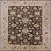 Square Machine Washable Industrial Modern Sepia Brown Rug, wshurb608