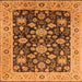 Square Oriental Orange Traditional Rug, urb608org