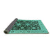 Sideview of Oriental Turquoise Traditional Rug, urb608turq