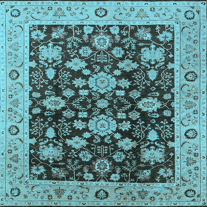 Square Oriental Light Blue Traditional Rug, urb608lblu