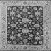 Square Machine Washable Oriental Gray Traditional Rug, wshurb608gry