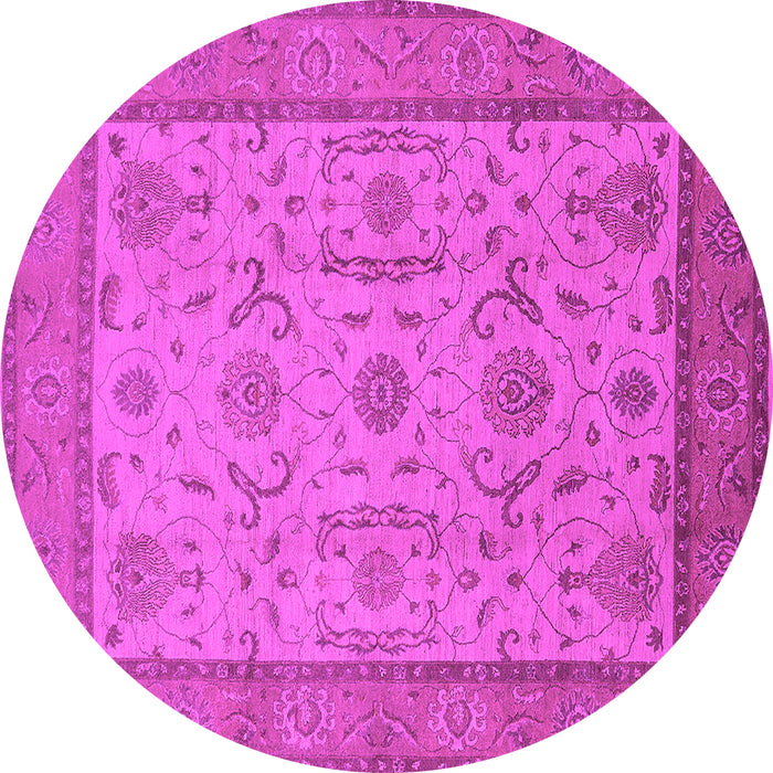 Round Oriental Pink Traditional Rug, urb609pnk