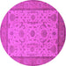 Round Oriental Pink Traditional Rug, urb609pnk