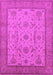 Machine Washable Oriental Pink Traditional Rug, wshurb609pnk