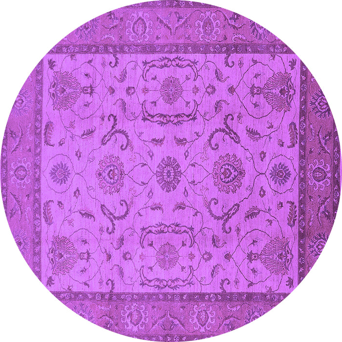 Round Oriental Purple Traditional Rug, urb609pur