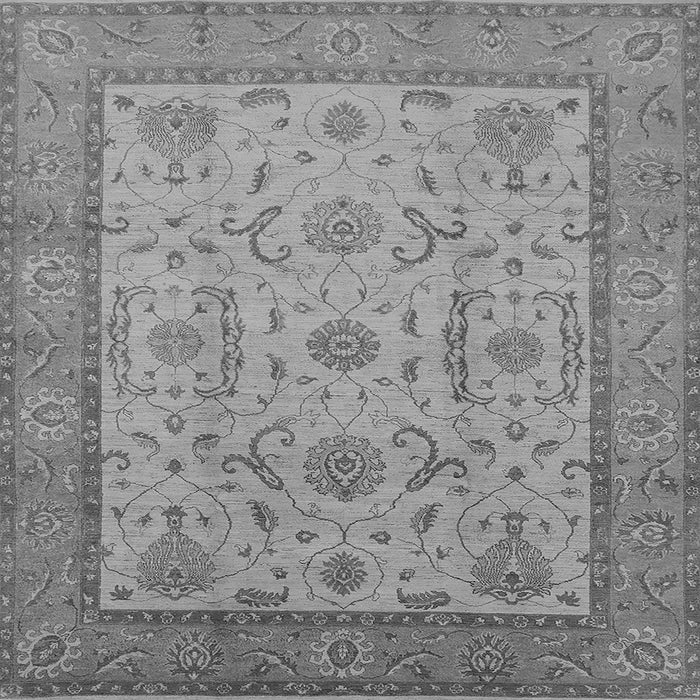 Square Machine Washable Oriental Gray Traditional Rug, wshurb609gry