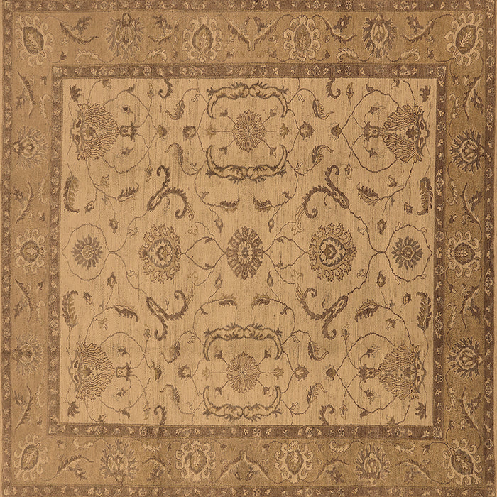 Square Oriental Brown Traditional Rug, urb609brn