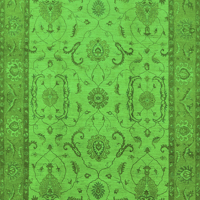 Machine Washable Oriental Green Traditional Area Rugs, wshurb609grn