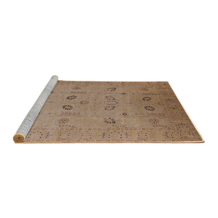 Sideview of Machine Washable Industrial Modern Light Copper Gold Rug, wshurb610