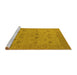 Sideview of Machine Washable Oriental Yellow Traditional Rug, wshurb610yw