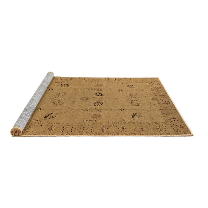 Sideview of Machine Washable Oriental Brown Traditional Rug, wshurb610brn