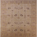 Square Mid-Century Modern Light Copper Gold Oriental Rug, urb610