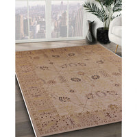 Mid-Century Modern Light Copper Gold Oriental Rug, urb610