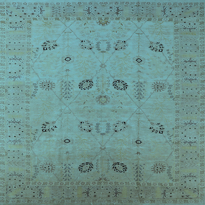 Square Oriental Light Blue Traditional Rug, urb610lblu
