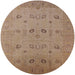 Round Machine Washable Industrial Modern Light Copper Gold Rug, wshurb610