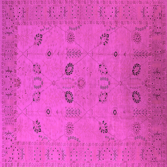 Square Oriental Pink Traditional Rug, urb610pnk