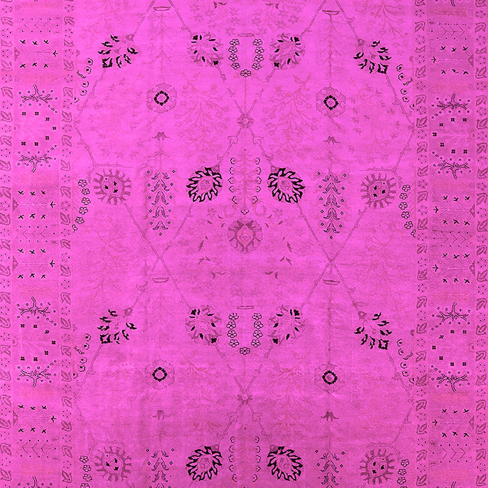 Machine Washable Oriental Pink Traditional Rug, wshurb610pnk