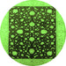 Round Oriental Green Traditional Rug, urb611grn
