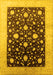 Machine Washable Oriental Yellow Traditional Rug, wshurb611yw