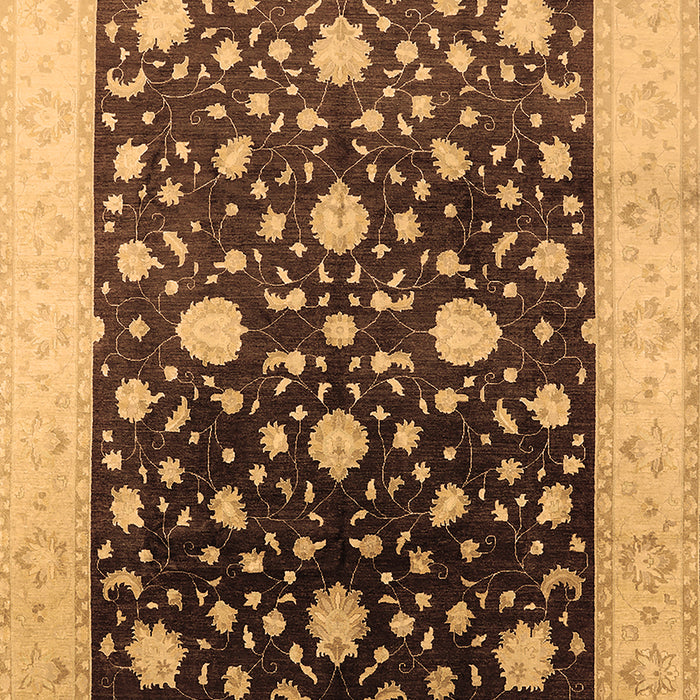 Machine Washable Oriental Brown Traditional Rug, wshurb611brn