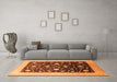 Machine Washable Oriental Orange Traditional Area Rugs in a Living Room, wshurb611org