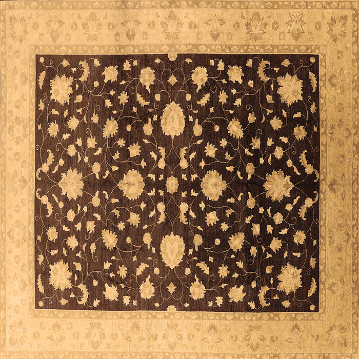Square Oriental Brown Traditional Rug, urb611brn