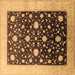 Square Oriental Brown Traditional Rug, urb611brn