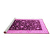 Sideview of Machine Washable Oriental Pink Traditional Rug, wshurb611pnk