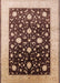 Mid-Century Modern Red Brown Oriental Rug, urb611
