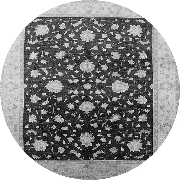 Round Oriental Gray Traditional Rug, urb611gry