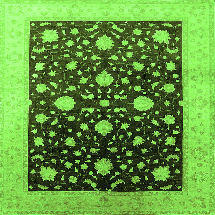 Square Oriental Green Traditional Rug, urb611grn