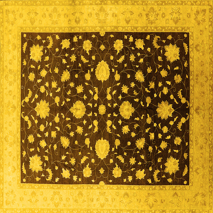 Square Oriental Yellow Traditional Rug, urb611yw