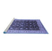 Sideview of Machine Washable Oriental Blue Traditional Rug, wshurb612blu