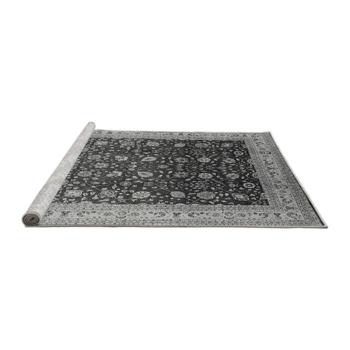 Sideview of Machine Washable Oriental Gray Traditional Rug, wshurb612gry