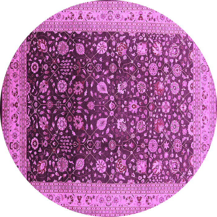 Round Oriental Purple Traditional Rug, urb612pur