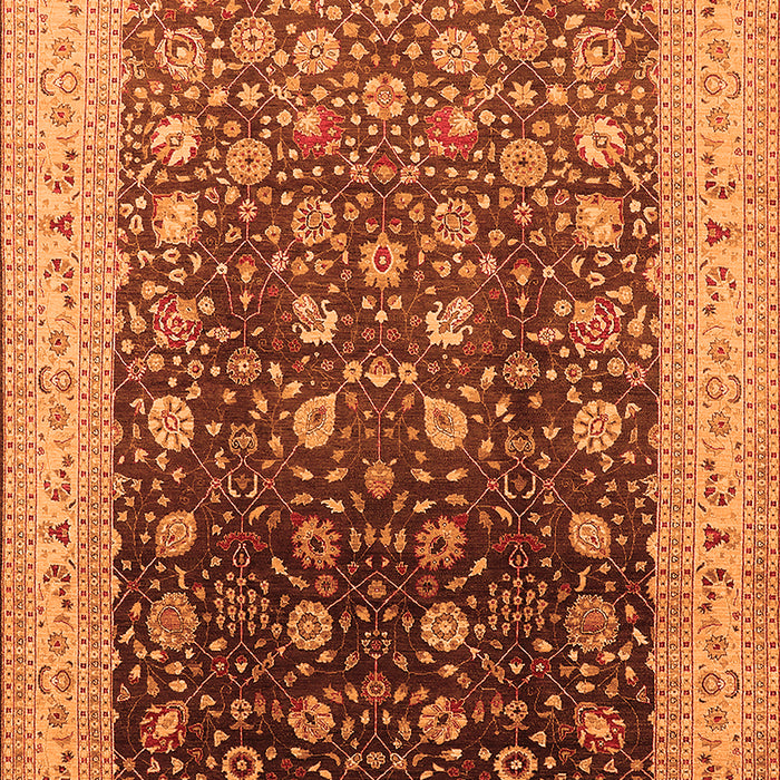 Machine Washable Oriental Orange Traditional Area Rugs, wshurb612org
