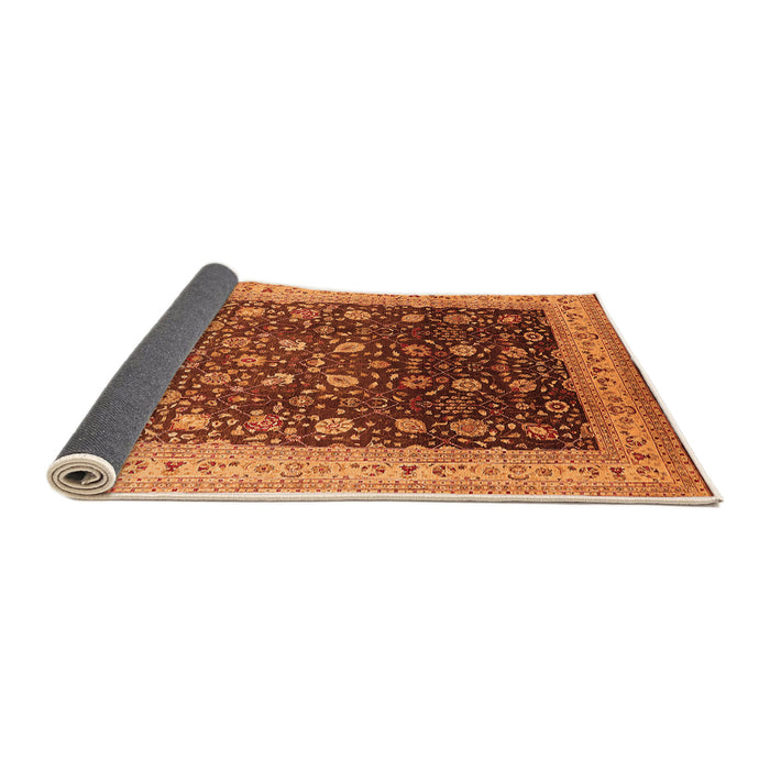 Sideview of Oriental Orange Traditional Rug, urb612org