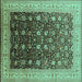 Square Oriental Turquoise Traditional Rug, urb612turq
