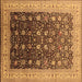 Square Machine Washable Oriental Brown Traditional Rug, wshurb612brn