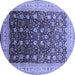 Round Oriental Blue Traditional Rug, urb612blu