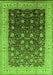 Machine Washable Oriental Green Traditional Area Rugs, wshurb612grn