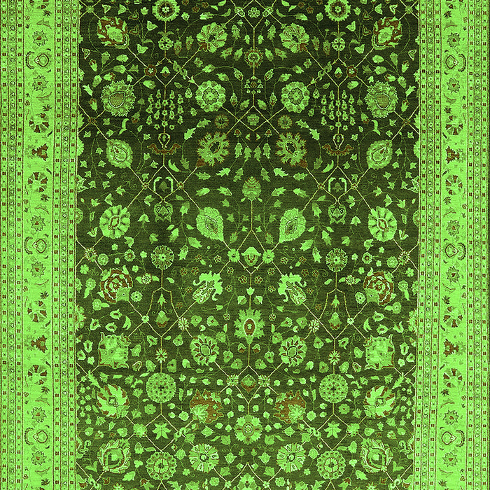 Machine Washable Oriental Green Traditional Area Rugs, wshurb612grn