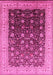 Machine Washable Oriental Pink Traditional Rug, wshurb612pnk