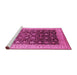 Sideview of Machine Washable Oriental Pink Traditional Rug, wshurb612pnk