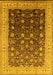 Machine Washable Oriental Yellow Traditional Rug, wshurb612yw